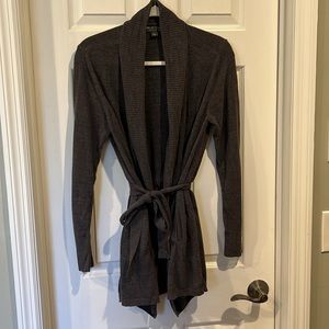 Barefoot Dreams CozyChic Ultra Lite Drape Rib Cardigan w/Attached Tie Belt